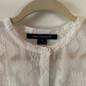 French Connection White 3/4 Button Blouse